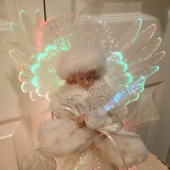 12" Target Fiber Optic Angel TREE TOPPER Color Changing Wings BEAUTIFUL & CLEAN! - Picture 10 of 12